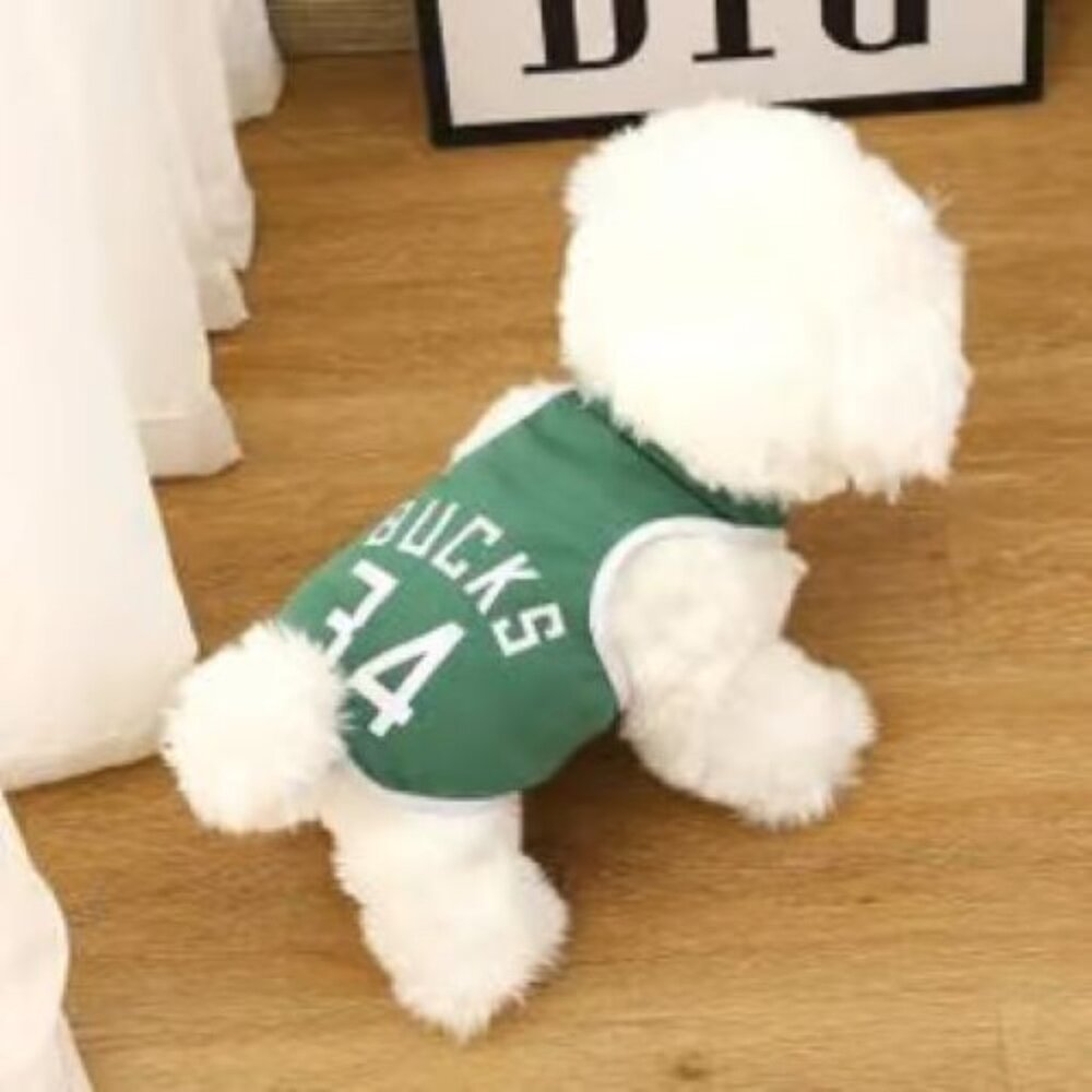 Pet Milwaukee Bucks #34 G Antetokounpo Basketball Jersey Vest Mesh Breathable XL